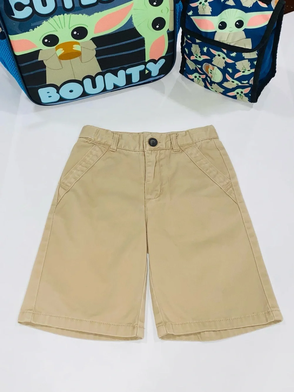 Gymboree Boys’ Khaki Chino Shorts “Baseball Champ” Size 6